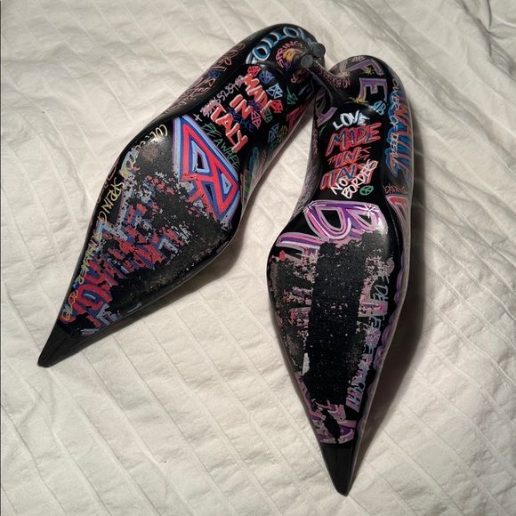 BALENCIAGA - Graffiti Knife Point Ice Pick Pump Size 40 - Picture 2 of 7